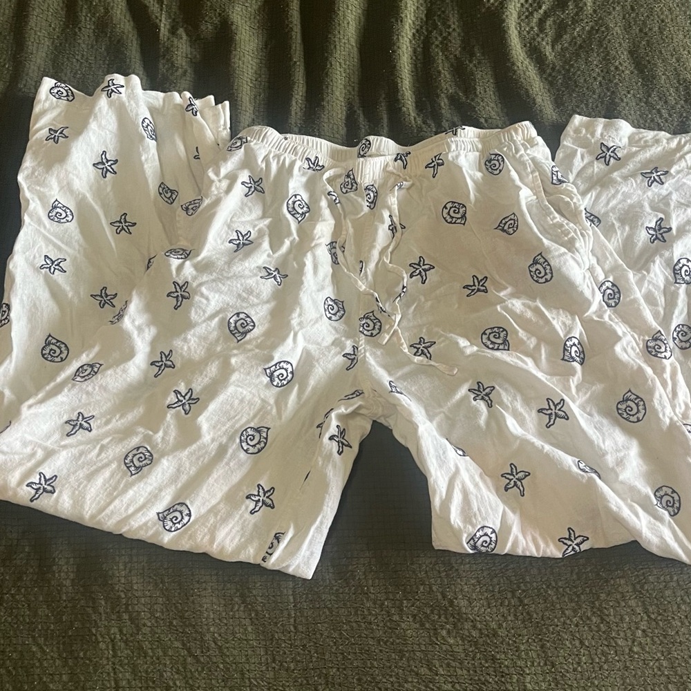 Calypso St. Barth White and Black Wide Leg Pants